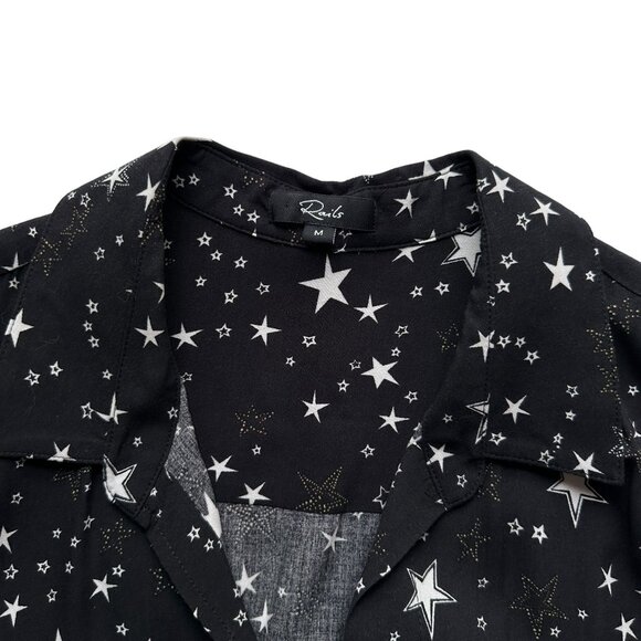 Rails Medium Noemi Black Galaxy Star Print Collared Long Sleeve Button Up Shirt - Picture 5 of 10